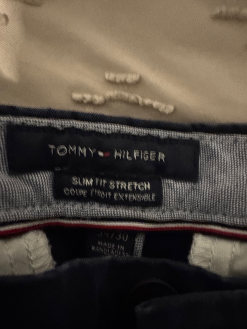 Tommy Hilfiger Navy Pants with Red & White Trim